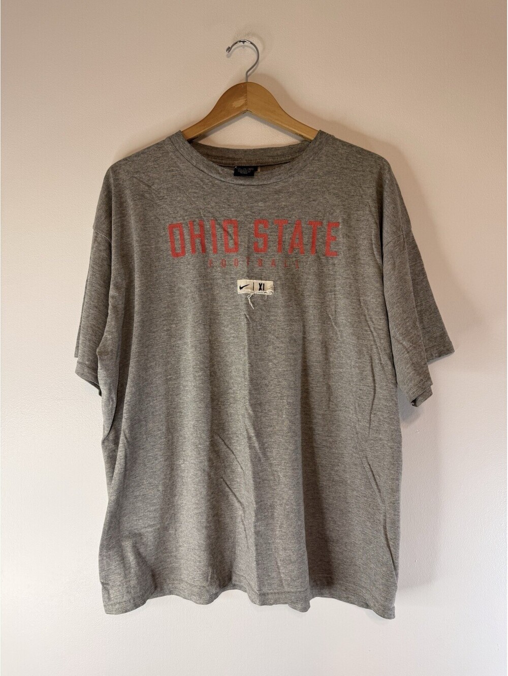 Vintage Nike Ohio State Buckeyes Shirt Mens XL Gray Short Sleeve
